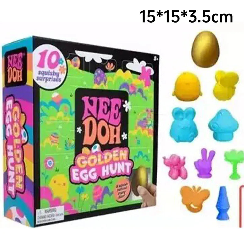 2026 New Needoh Golden Egg Treasure Hunt Blind Box Toy With Squishy Surprise Stress Relief Squeeze Kids' Easter Party Toy